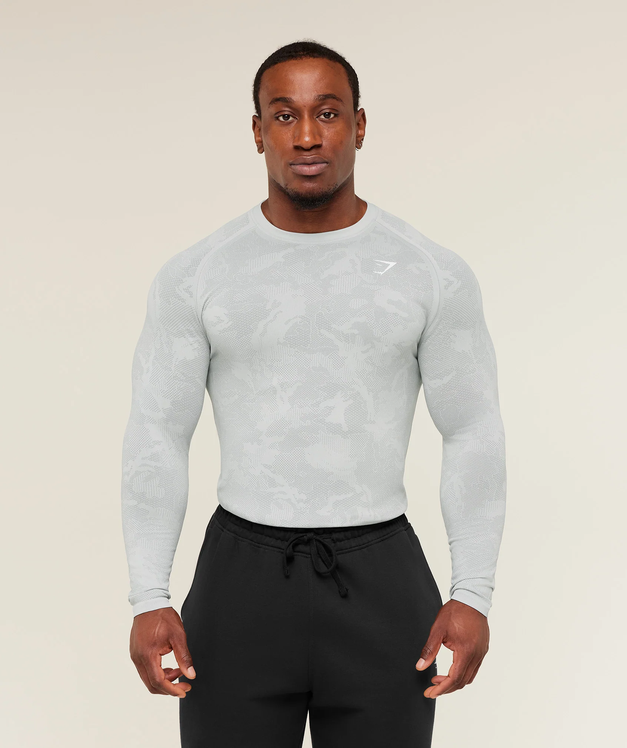Geo Seamless Long Sleeve T-Shirt Slim Fit
