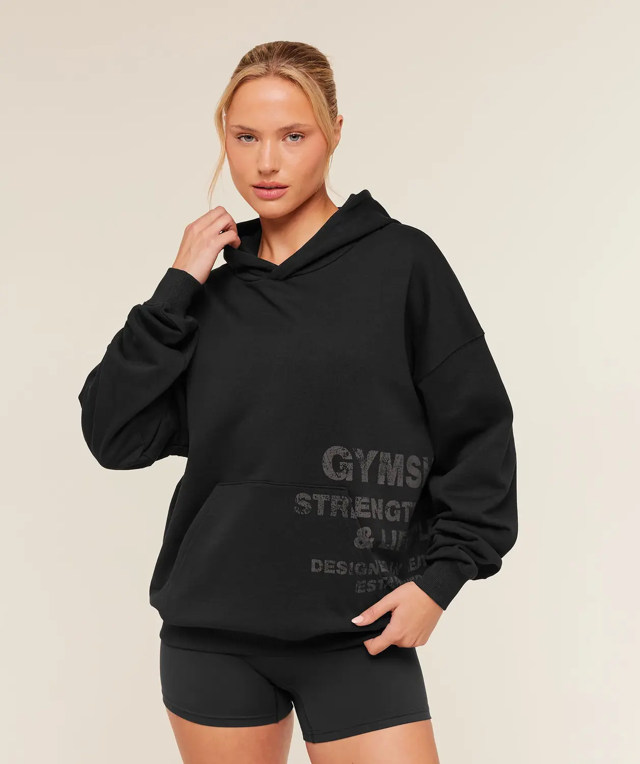Stacked Graphic Hoodie Oversized Fit
