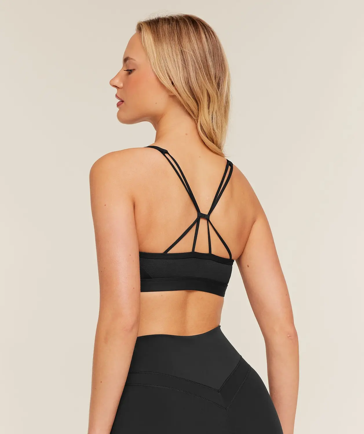 Ruched Strappy Sports Bra Light Support - Image 2