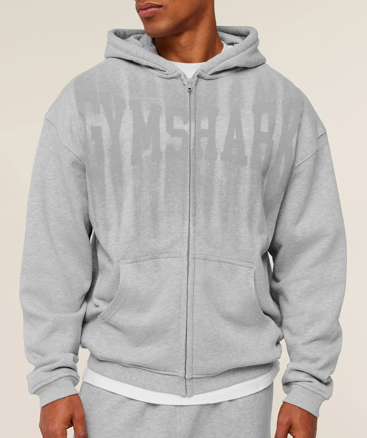 Fade Graphic Zip Through Hoodie Oversized Fit - Image 4