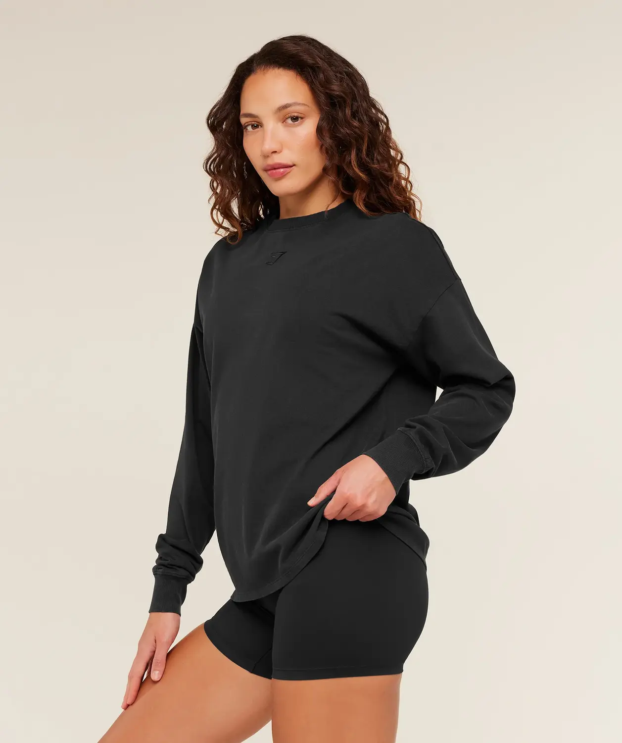 Power Washed Long Sleeve Top Oversized Fit - Image 3