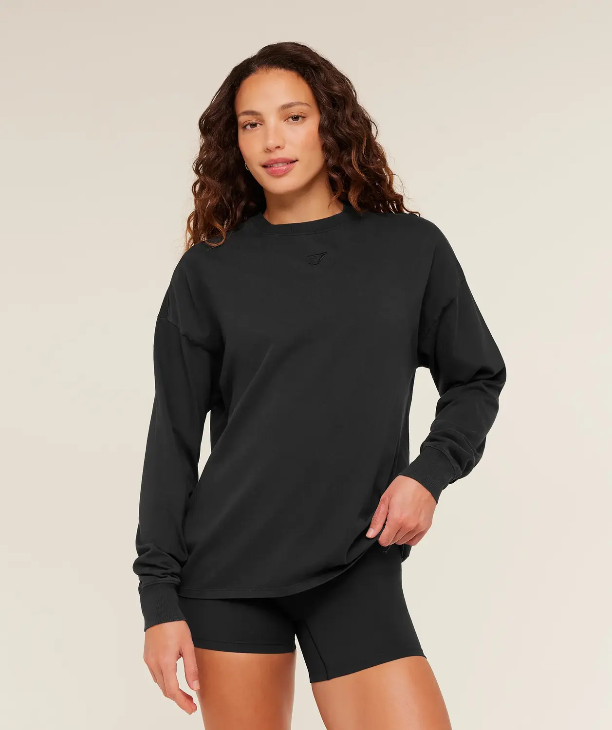 Power Washed Long Sleeve Top Oversized Fit - Image 2