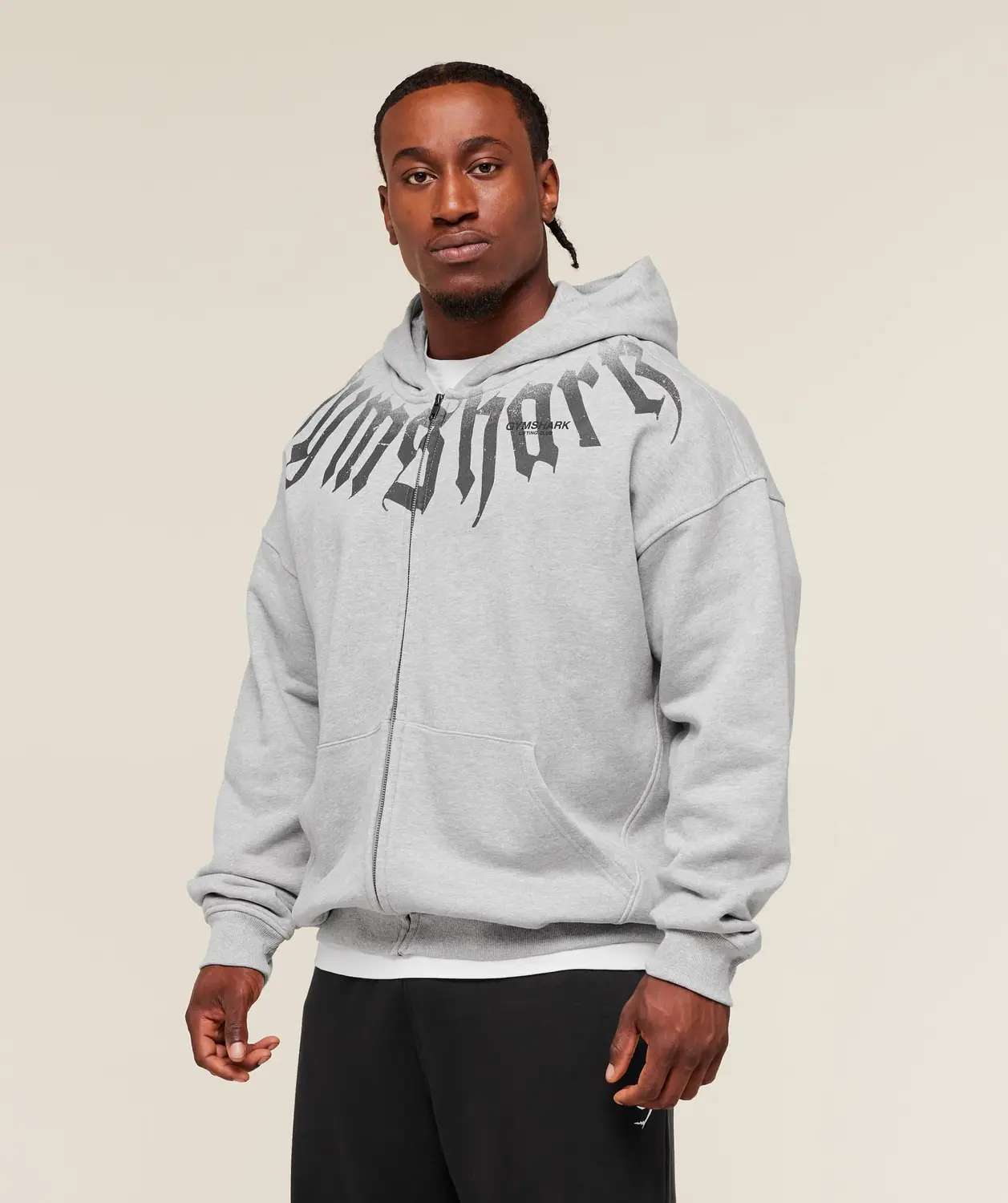 Fade Graphic Zip Up Hoodie Extreme Oversized Fit - Image 3