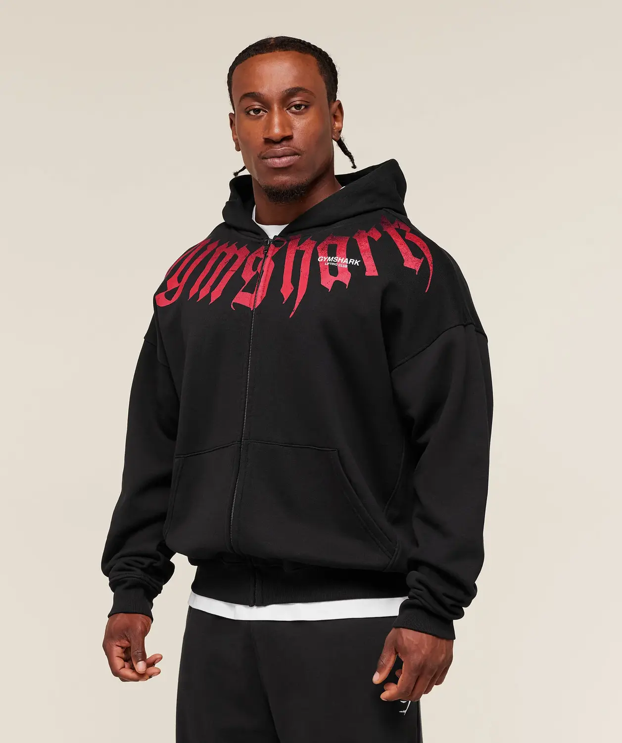 Fade Graphic Zip Up Hoodie Extreme Oversized Fit - Image 3
