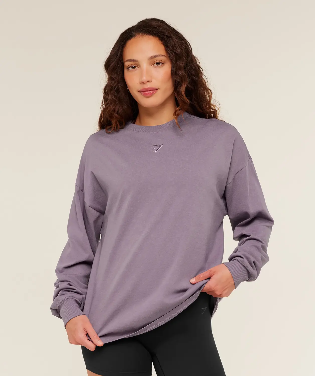 Power Washed Long Sleeve Top Oversized Fit - Image 2