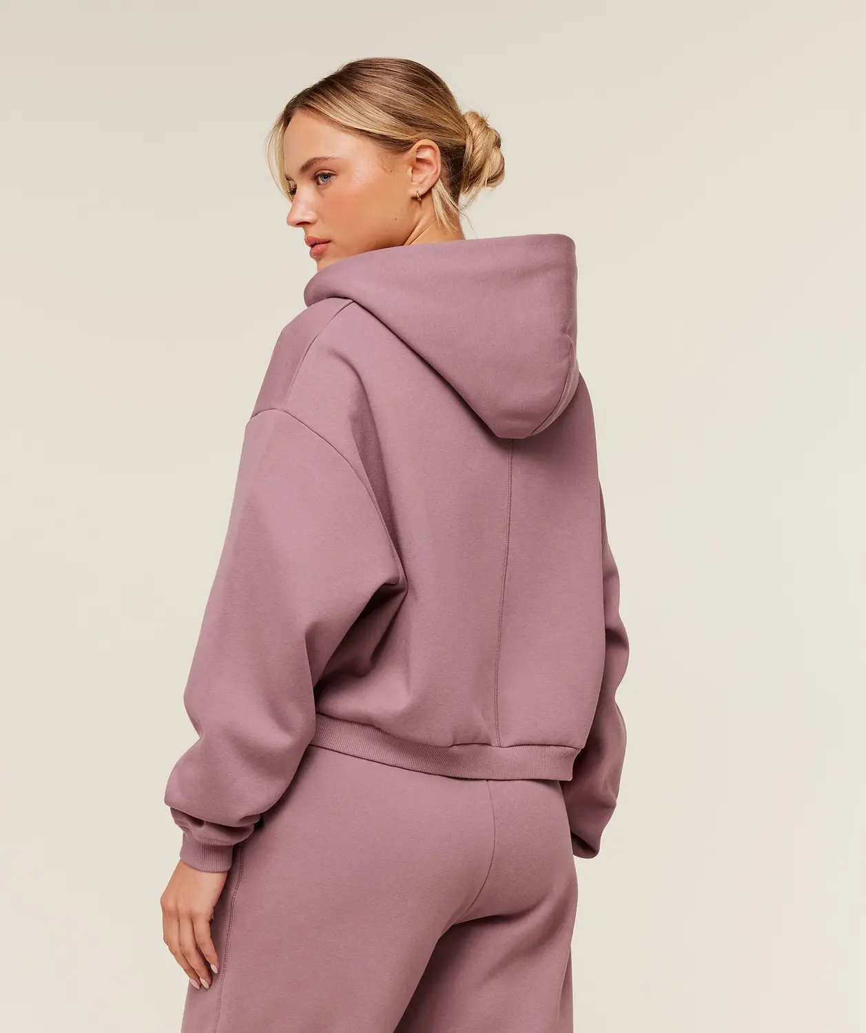 Cosy Luxe Zip Through Hoodie Oversized Fit - Image 2
