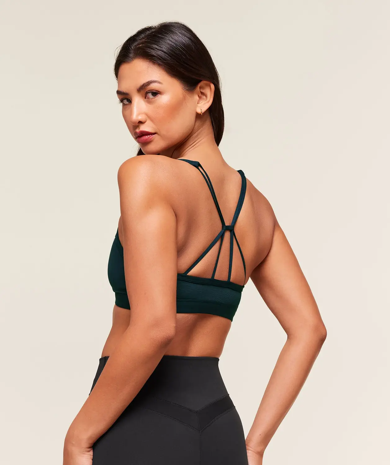 Ruched Strappy Sports Bra Light Support - Image 2