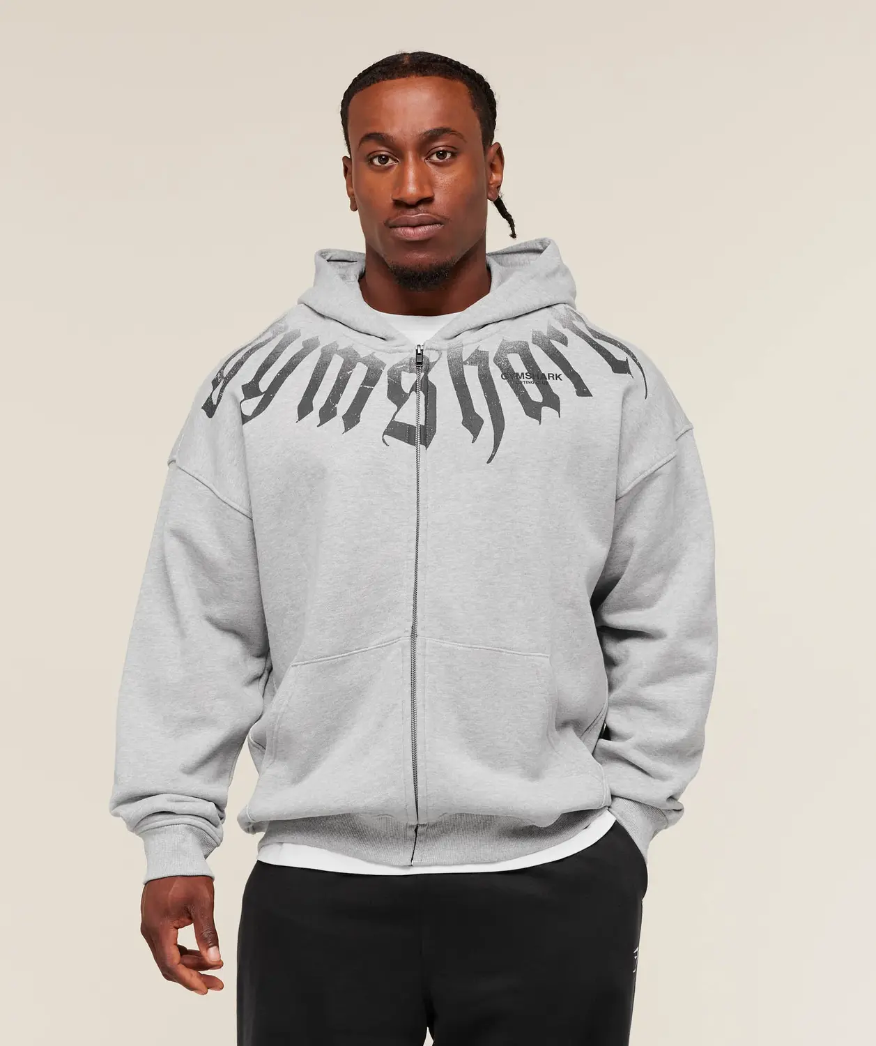Fade Graphic Zip Up Hoodie Extreme Oversized Fit