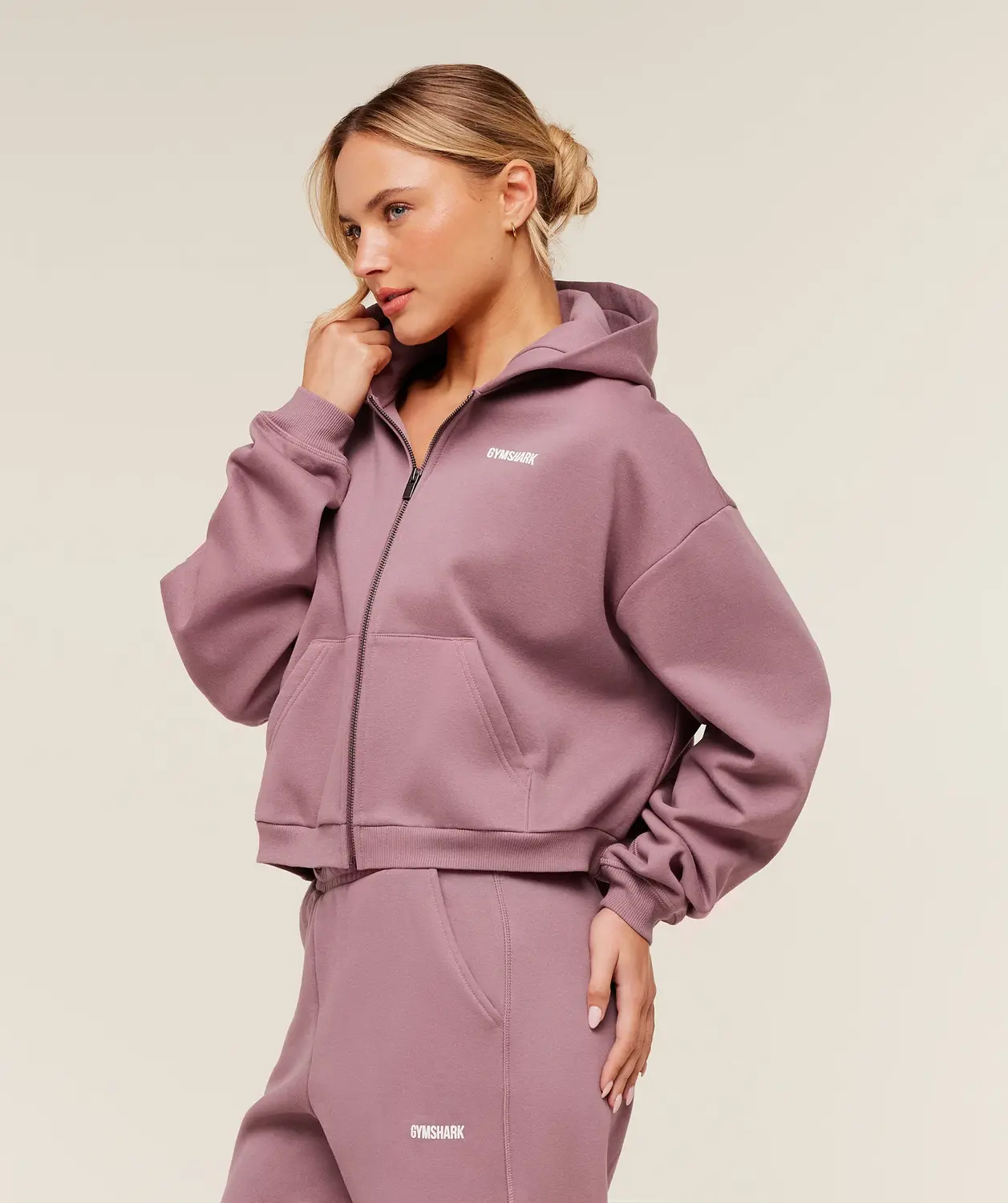 Cosy Luxe Zip Through Hoodie Oversized Fit - Image 3