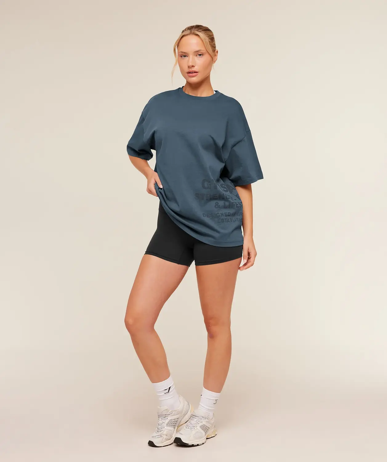 Stacked Graphic Short Sleeve T-Shirt Oversized Fit - Image 4