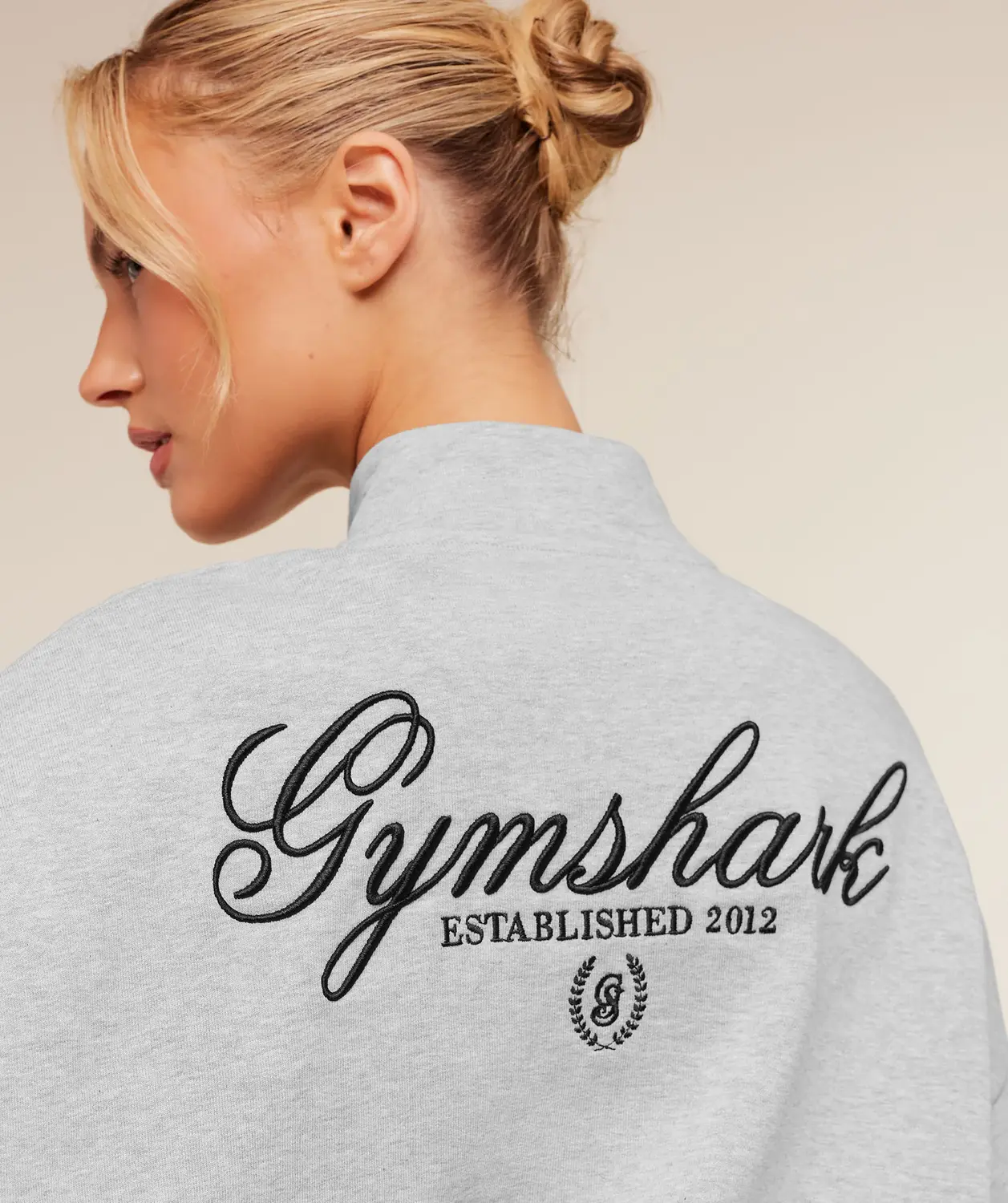 Script Embroidery Oversized Zip Through Oversized Fit - Image 5