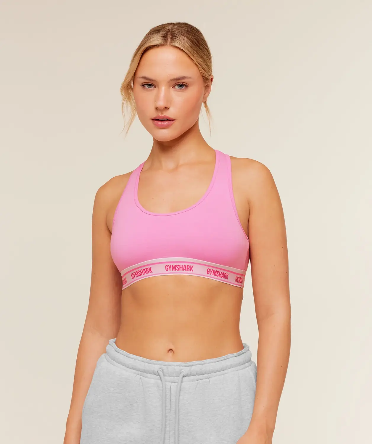 Elastic Branded Racerback Cotton Bralette