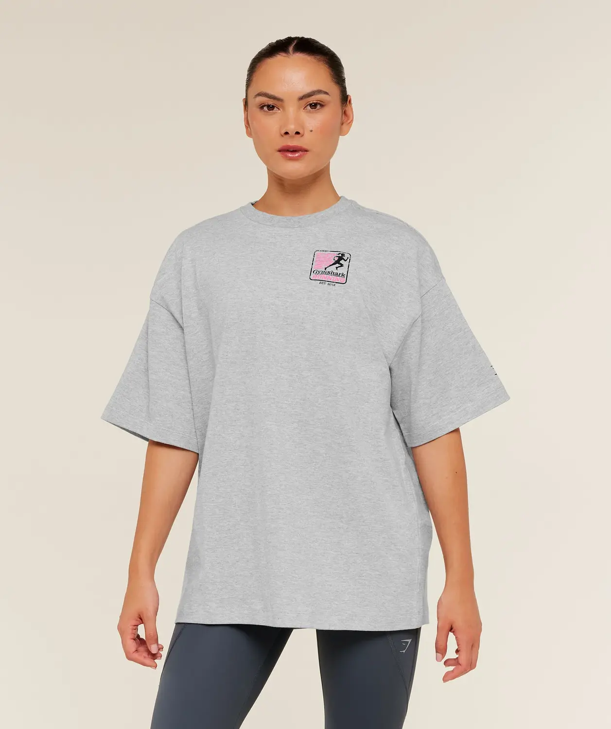 Run Club Graphic Short Sleeve T-Shirt Oversized Fit - Image 2