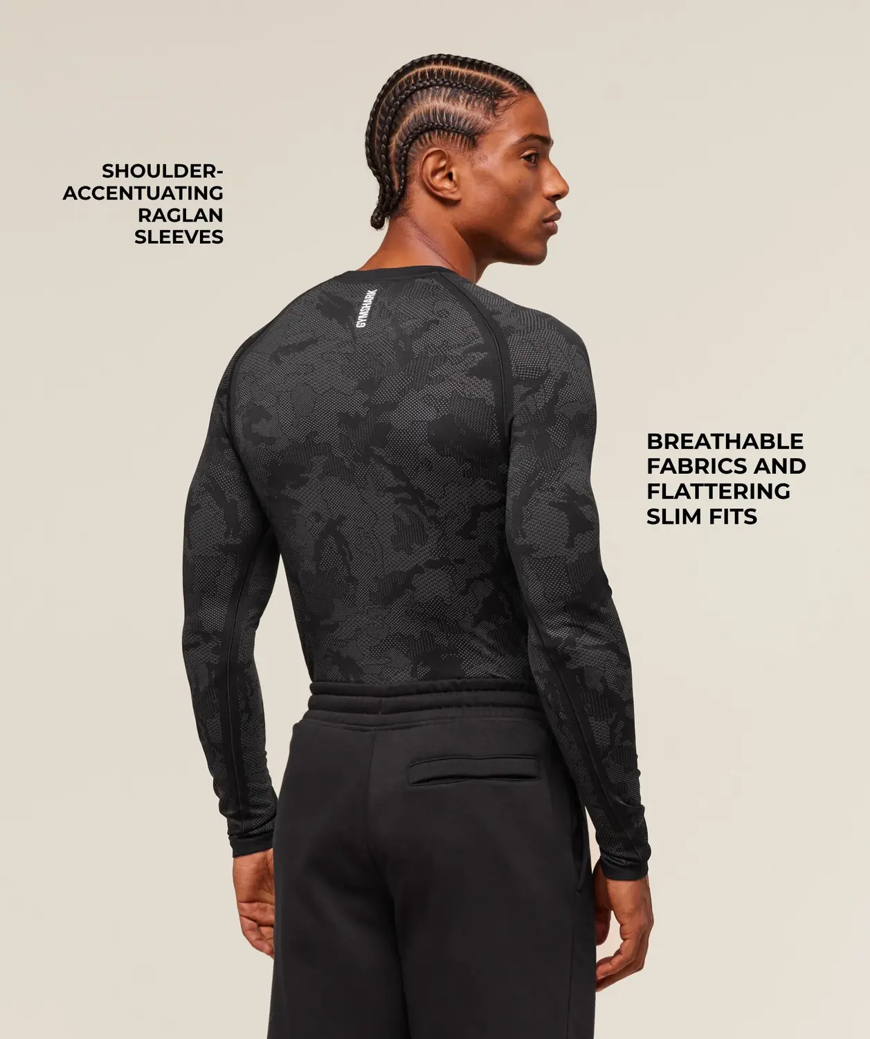 Geo Seamless Long Sleeve T-Shirt Slim Fit - Image 2