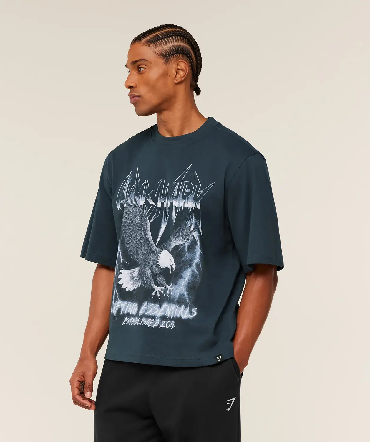 Eagle Band Style Graphic T-Shirt Oversized Fit - Image 3