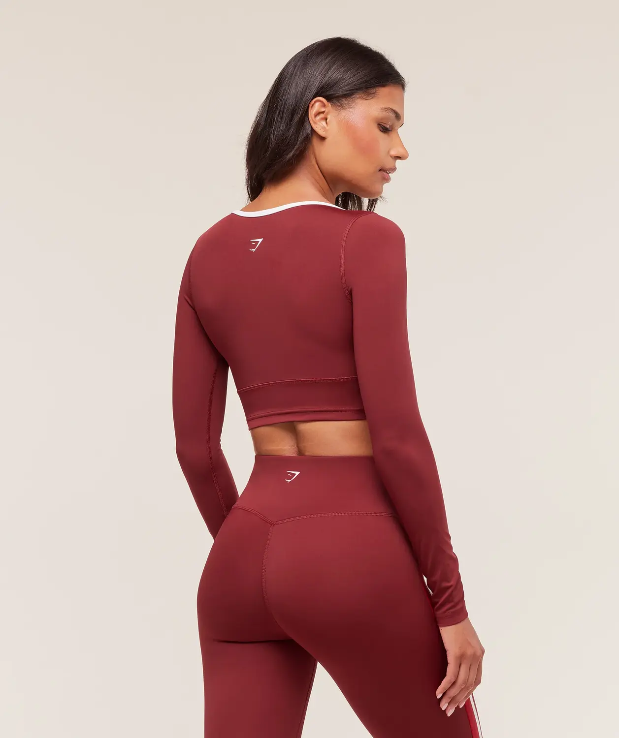 Piping Long Sleeve Crop Top - Image 2