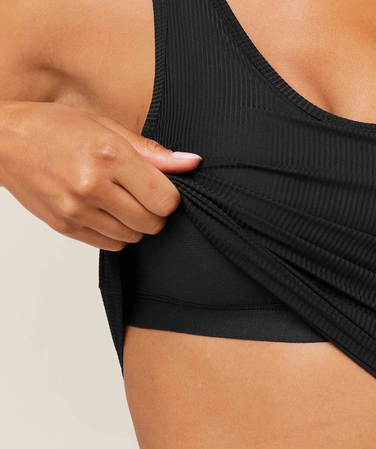 Ribbed Midi Tank With Shelf - Image 2