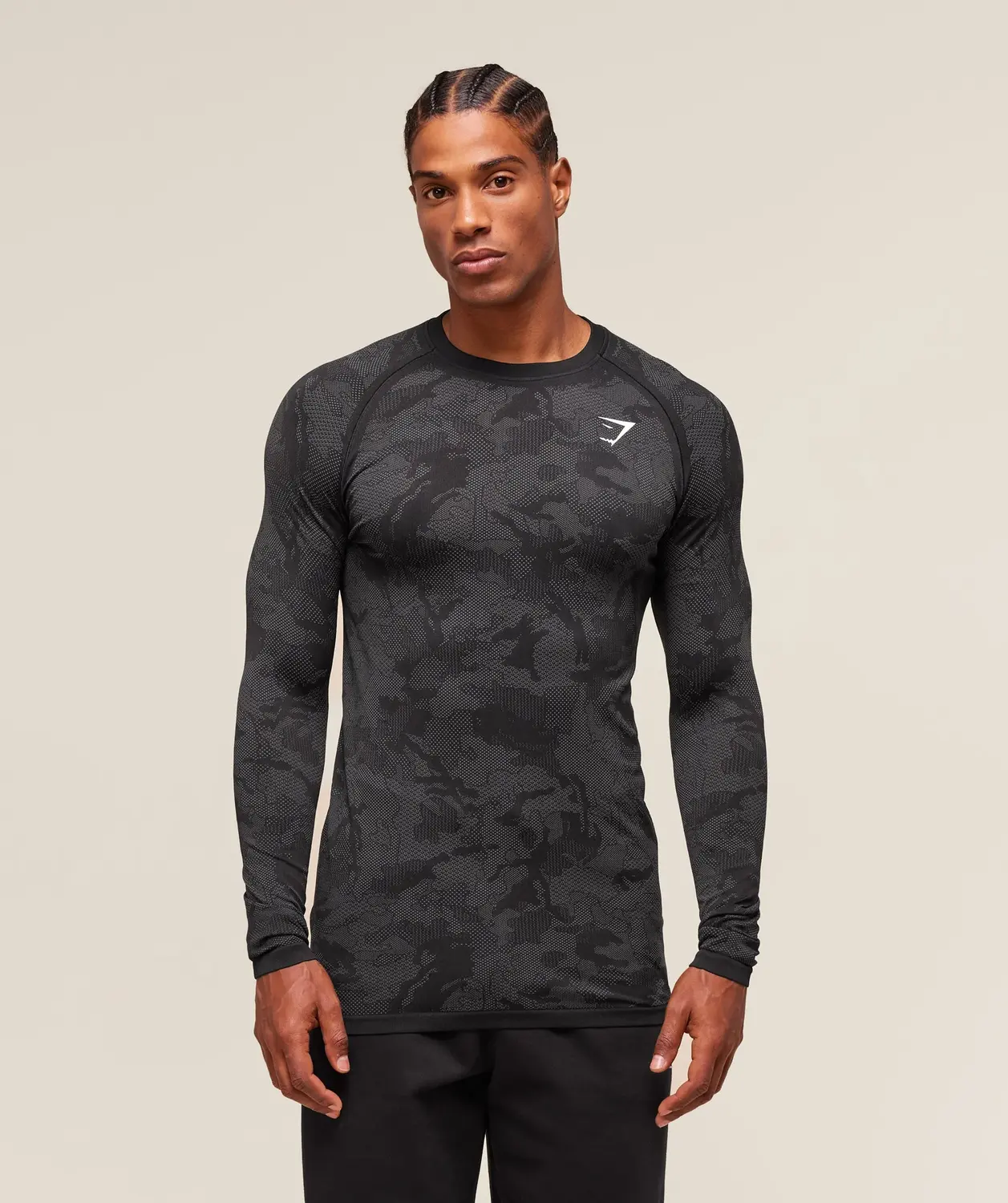 Geo Seamless Long Sleeve T-Shirt Slim Fit - Image 4