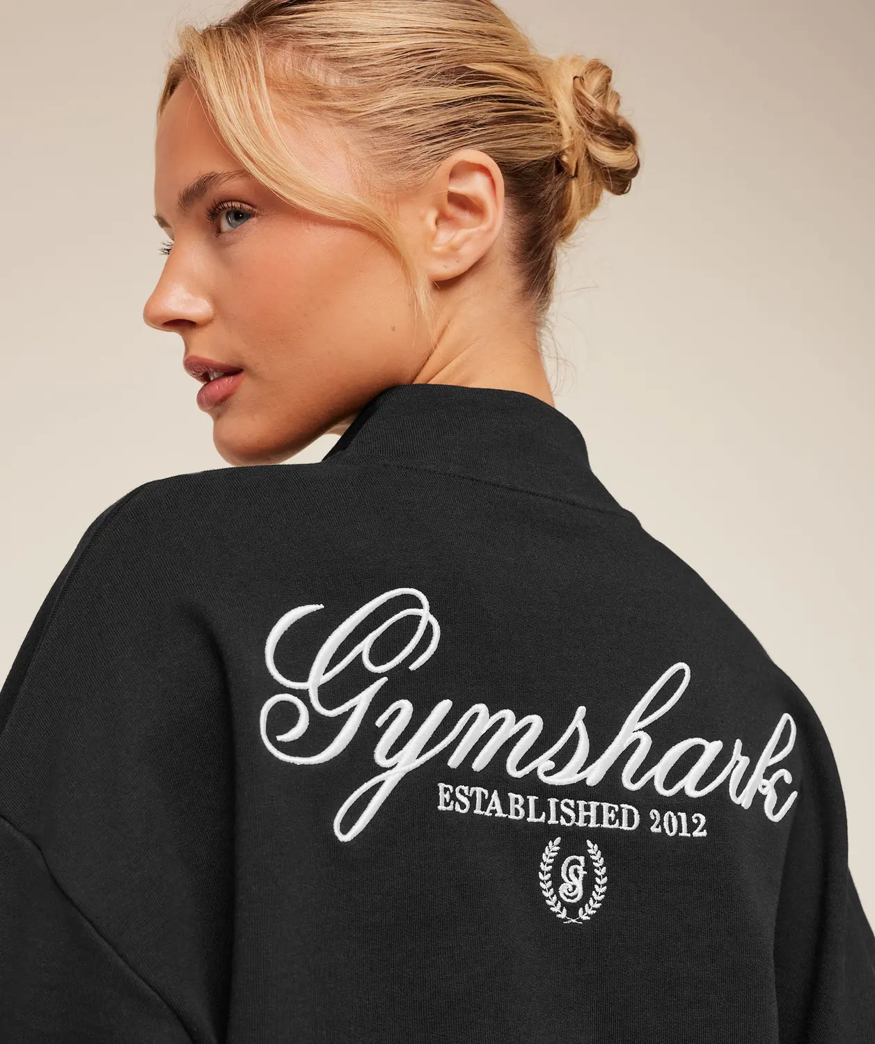 Script Embroidery Oversized Zip Through Oversized Fit - Image 6