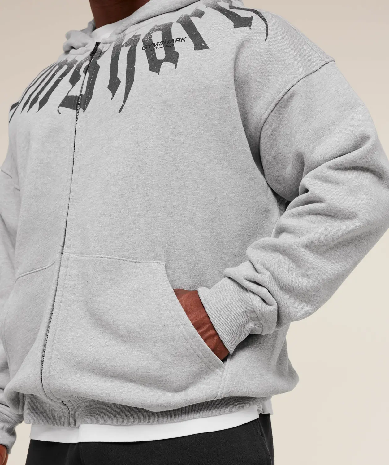 Fade Graphic Zip Up Hoodie Extreme Oversized Fit - Image 4