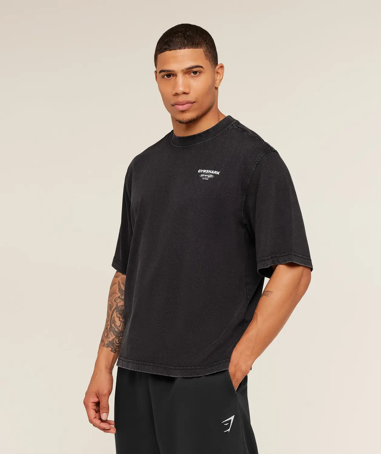 Strength Stars Washed Graphic T-Shirt Oversized Fit - Image 2