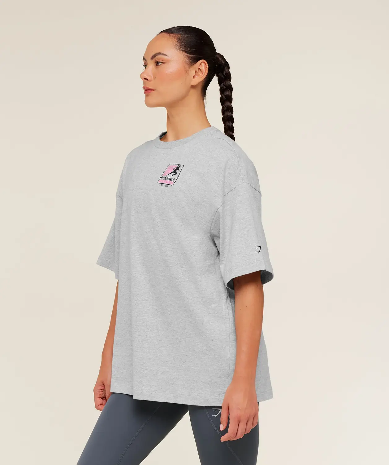 Run Club Graphic Short Sleeve T-Shirt Oversized Fit - Image 3