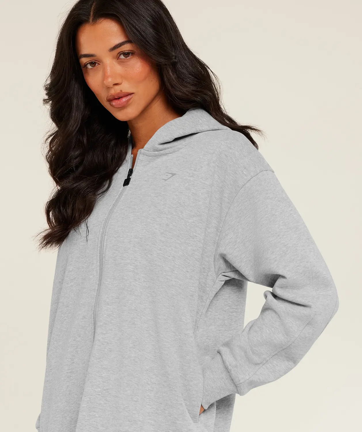 Covered Longline Zip Up Hoodie Oversized Fit - Image 6