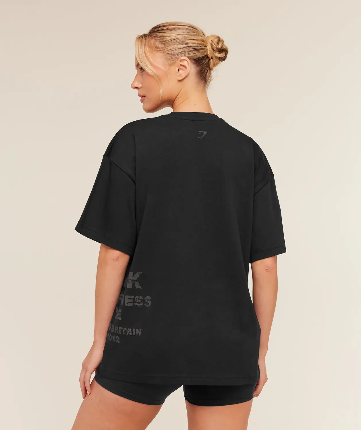Stacked Graphic Short Sleeve T-Shirt Oversized Fit - Image 2