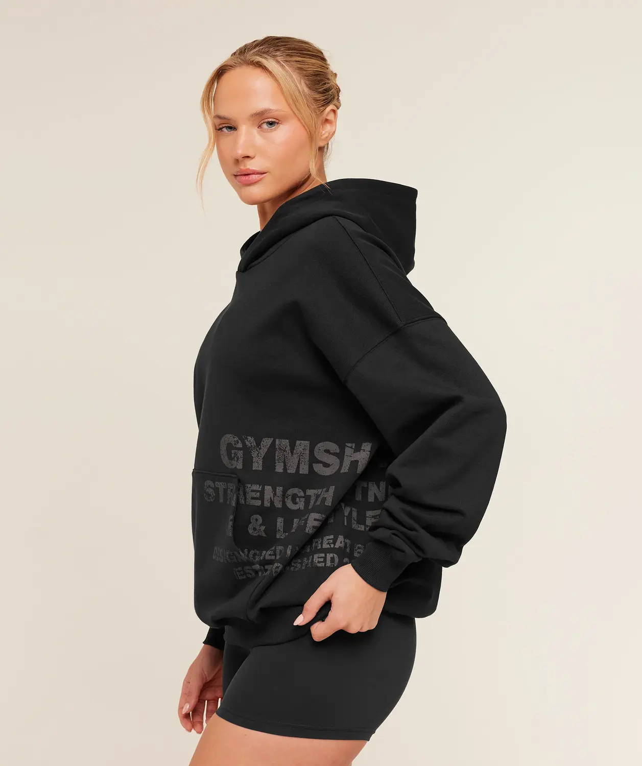 Stacked Graphic Hoodie Oversized Fit - Image 3