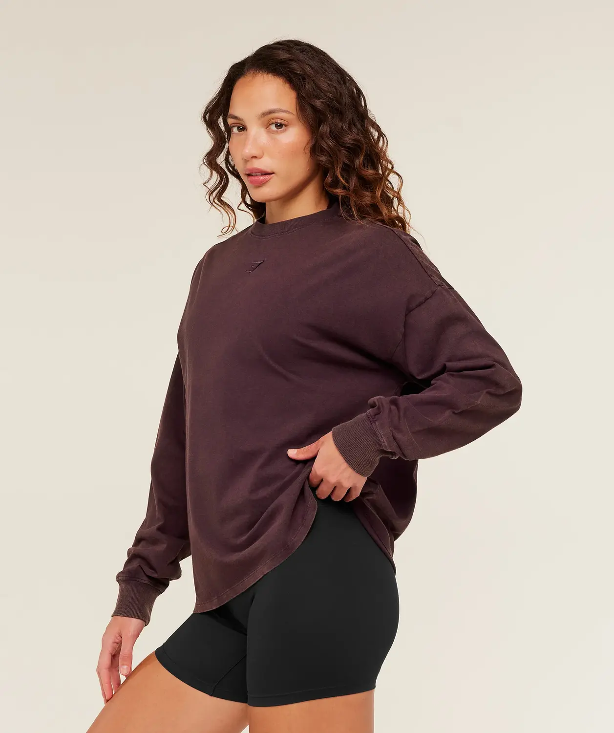 Power Washed Long Sleeve Top Oversized Fit - Image 3