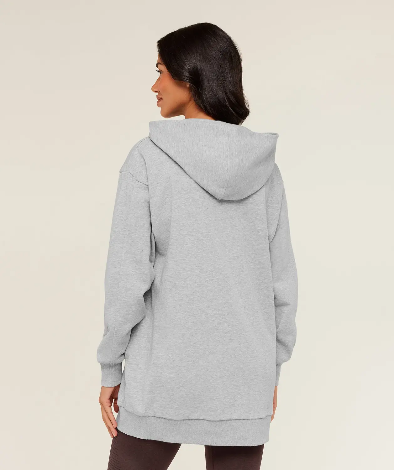 Covered Longline Zip Up Hoodie Oversized Fit - Image 2