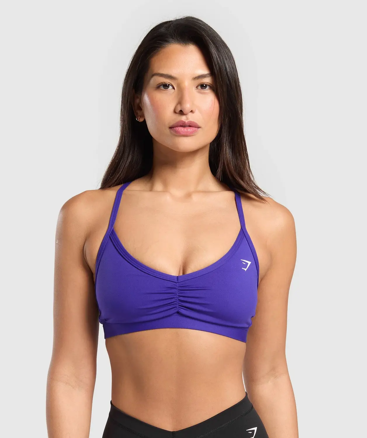 Ruched Strappy Sports Bra Light Support