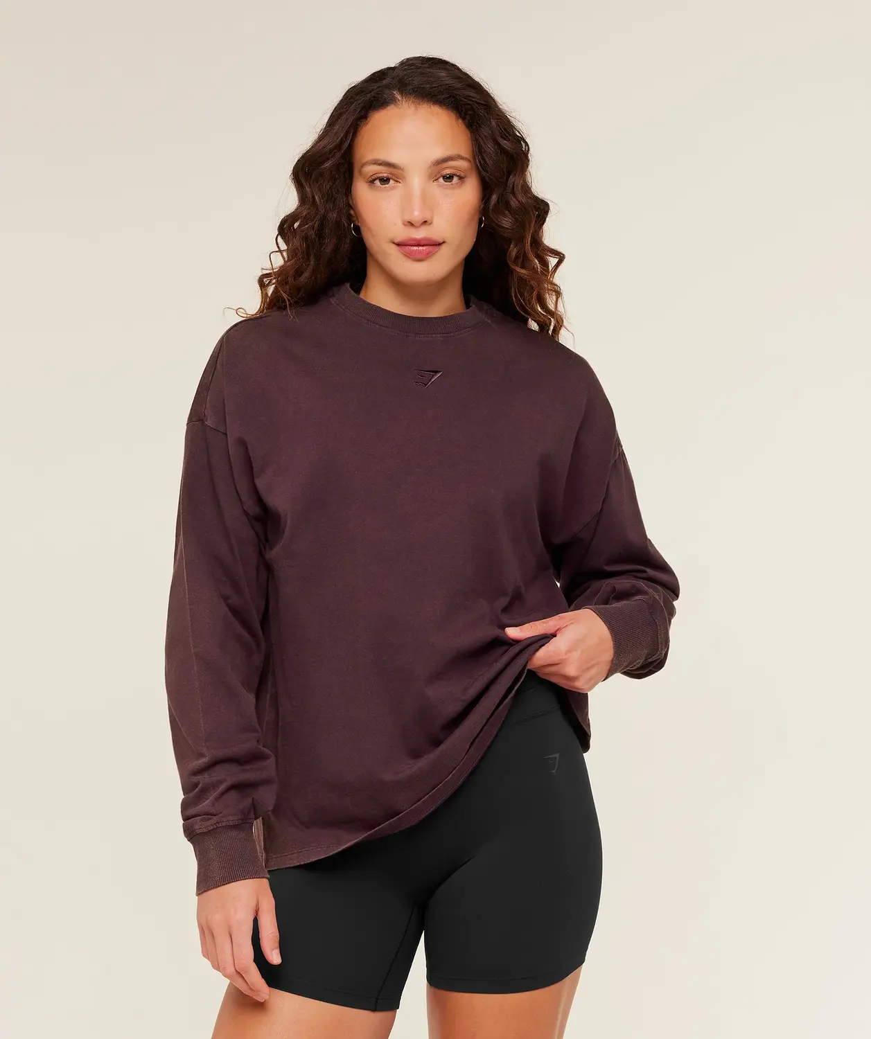 Power Washed Long Sleeve Top Oversized Fit - Image 2