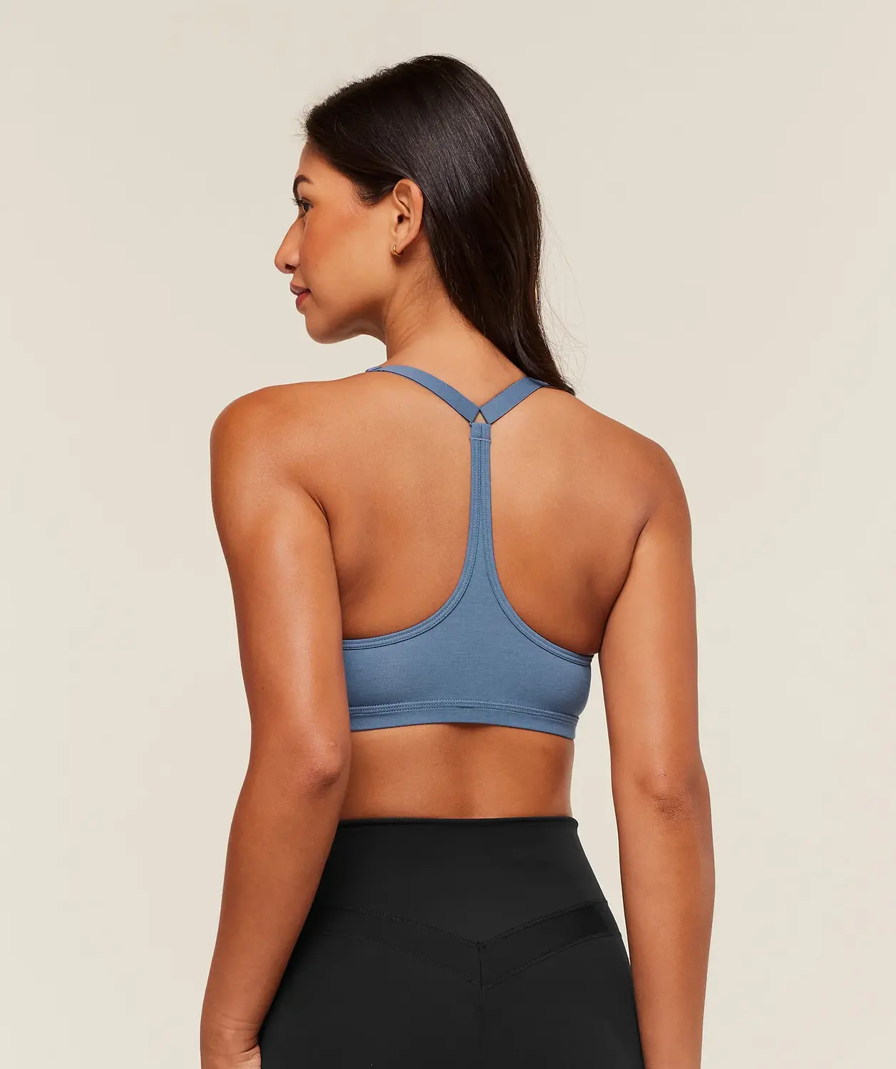 Cotton Blend Racerback Sports Bra Light Support - Image 2