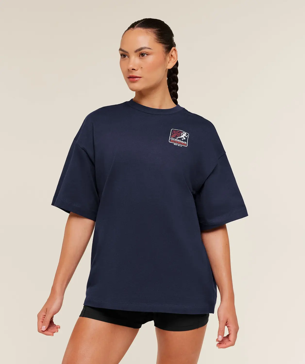Run Club Graphic Short Sleeve T-Shirt Oversized Fit - Image 2