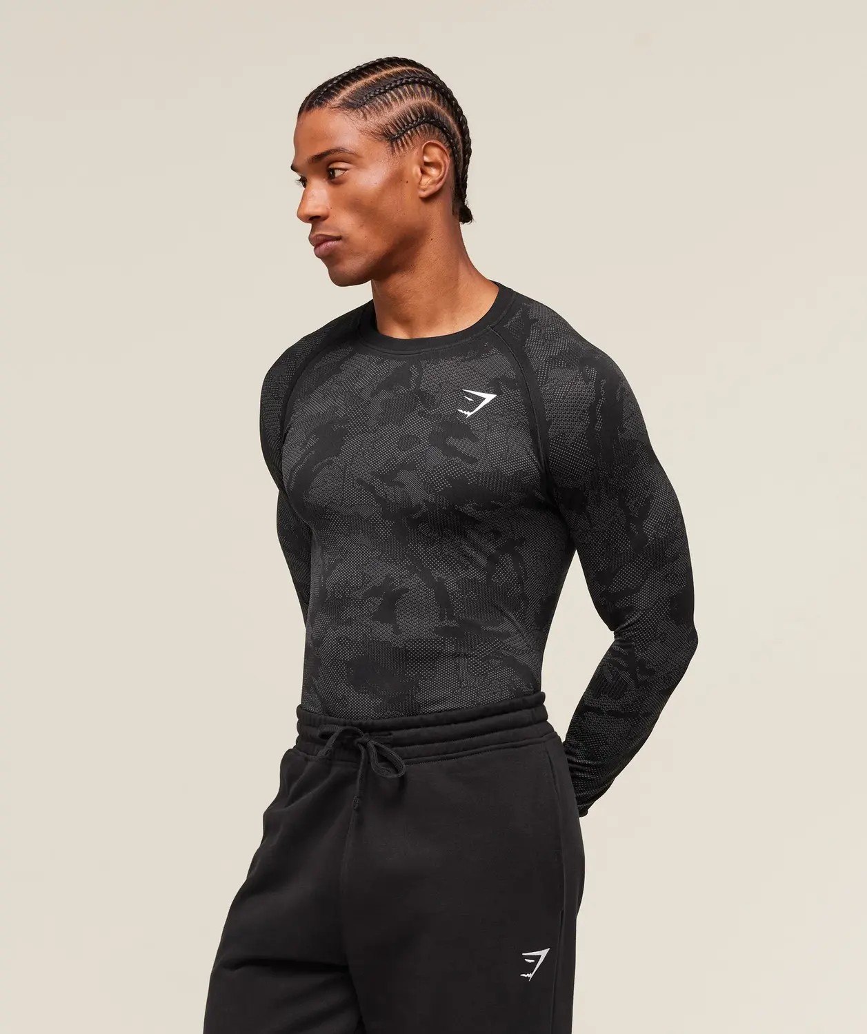 Geo Seamless Long Sleeve T-Shirt Slim Fit - Image 3